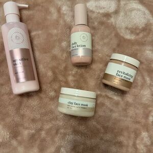 Sensitive Skin Care Set by [Brand] - Pink and Cream